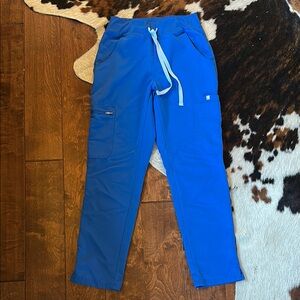 Figs Royal Blue High Waisted Yola Scrub Pants